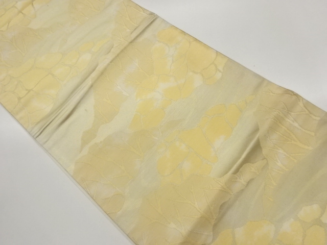 JAPANESE KIMONO / FUKURO OBI / SILK / WOVEN STREAM & ABSTRACT ROCKS & TREES